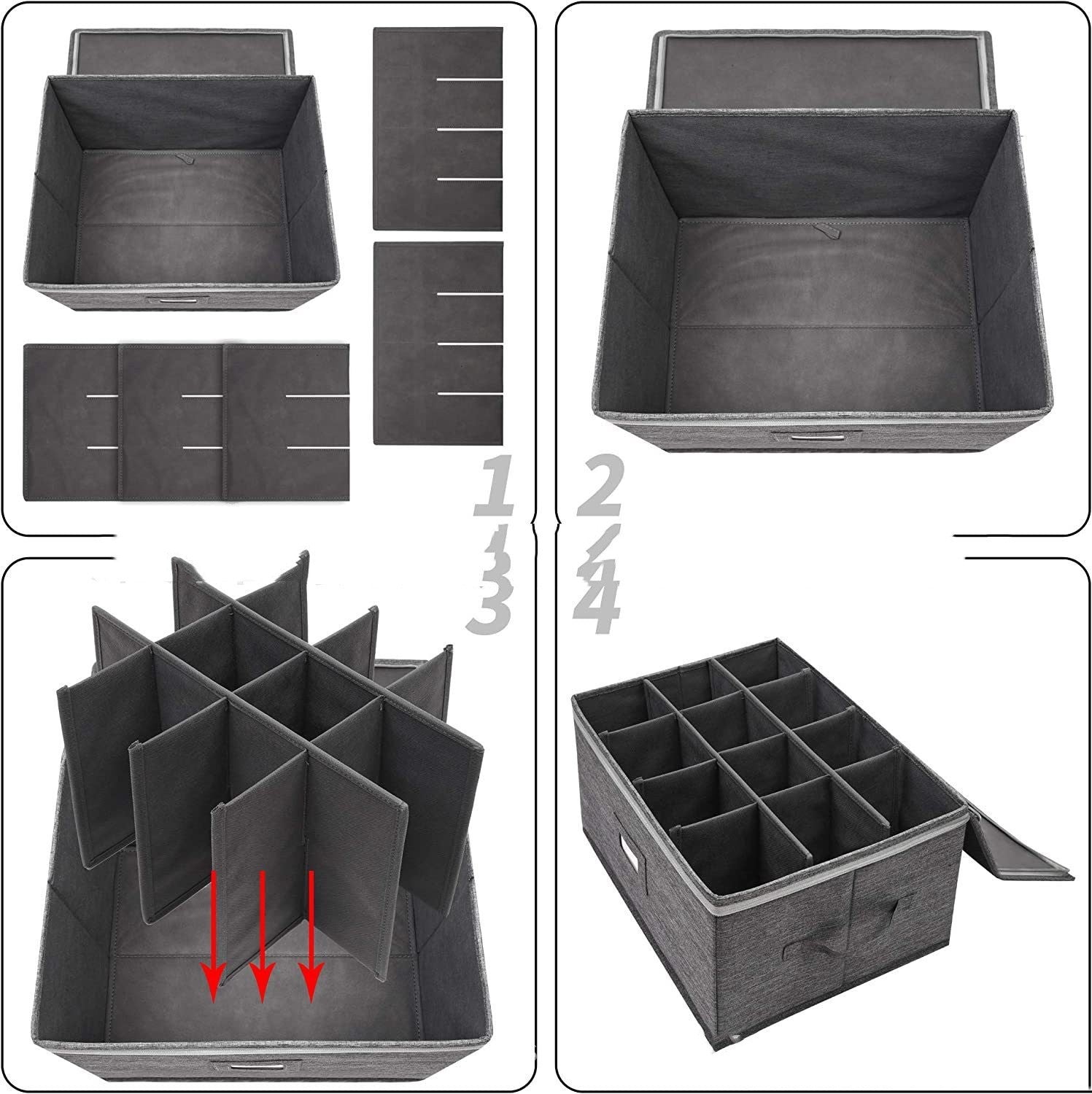 Stemware Storage Box Foldable Glassware