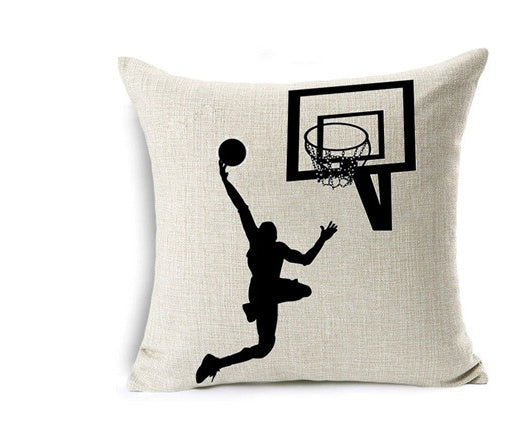 Nordic Sports Linen Pillow Case Play Basketball Cushion Cover Decorative Throw Pillow Covers Sofa Cover Home Decor