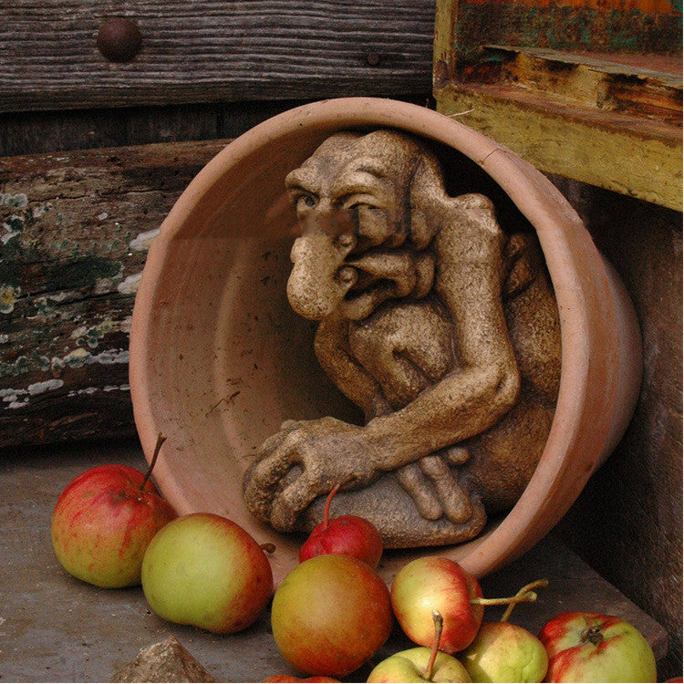 Gothic Sculptural Cast Stone Troll Resin Craft