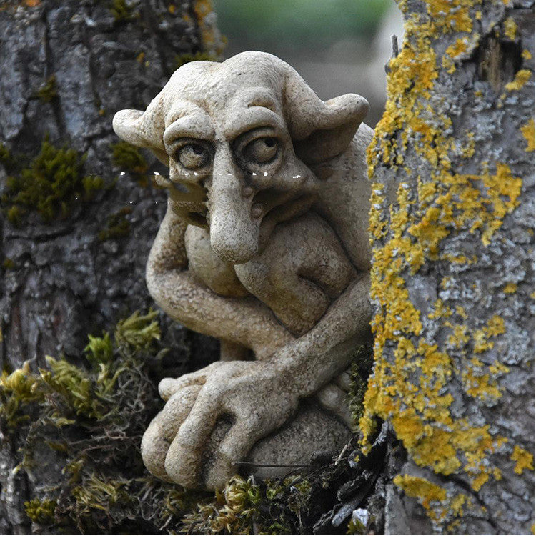Gothic Sculptural Cast Stone Troll Resin Craft